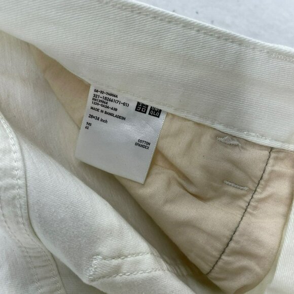 Uniqlo Jeans Women's Sz 28 White Mid Rise Slim Straight Stretch Skinny Denim - Picture 11 of 12
